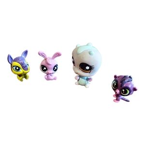 Littlest Pet Shop 4 Pack Basic Fun 2024  #76 #80 #81 #82 Armadillo Bunny Iguana